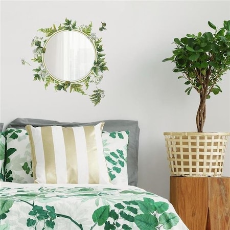 Roommates RMK3895BX Fern Peel & Stick Decals With Circle Mirror; Fern